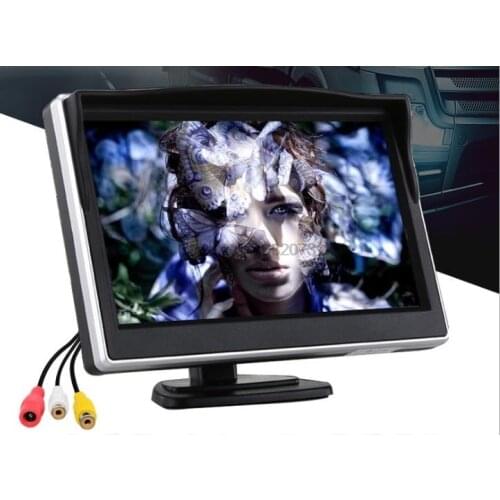 By DHL or Fedex 20pcs 5 Inch TFT LCD screen Car Monitor HD800*480 Car Reversing Parking Monitor with 2 video input