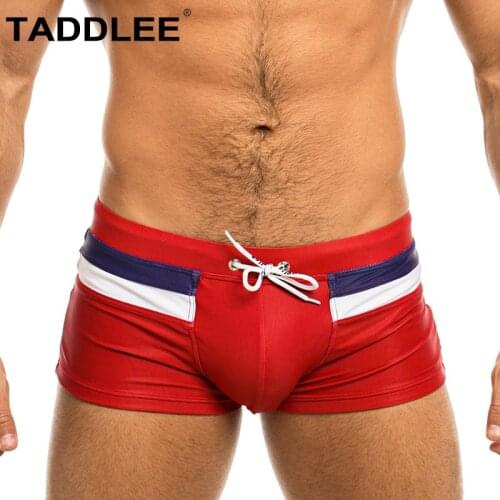 Taddlee Sexy Swimwear Mens Swim Boxer Trunks Square Cut Swimsuits Bathing Suits