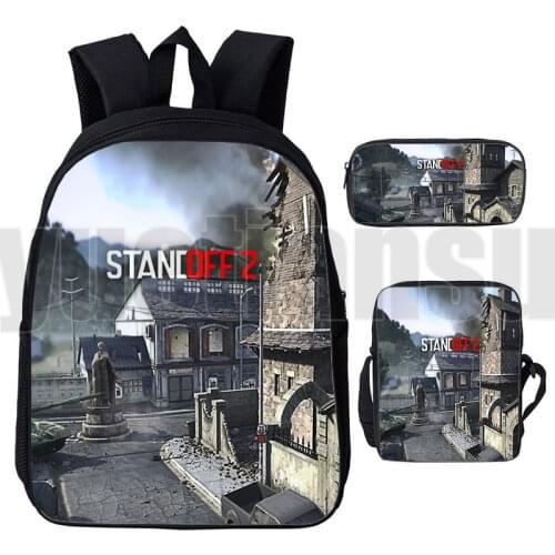 3 Pcs/Set Standoff 2 Backpack 3D Print Shooting Game Schoolbags Women Anime Teenager Softback Bag Laptop Travel Bookbag Men