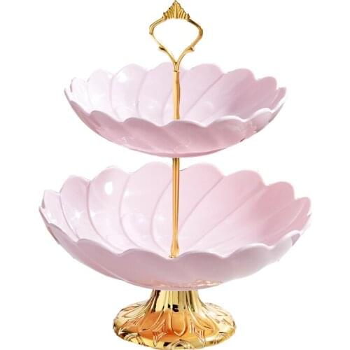 European style simple multi-layer fruit dish melamine imitation porcelain high-grade candy Basin