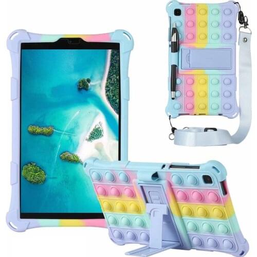 For Samsung Galaxy Tab A 7 10.4 T500 T505 T507 T220 Case Kids Safe Foam Shockproof Shoulder Stand Tablet cute Cover + strap Pen