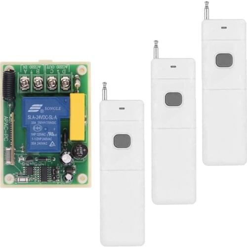 3000m Long Range AC 220V 30A Relay 1 CH 1CH RF Wireless Remote Control Light Switch System,315/433 MHz, Transmitter + Receiver