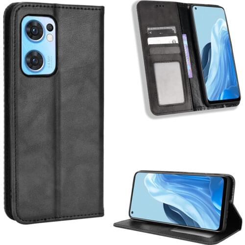 For OPPO Reno 6 5G Case Luxury Flip PU Leather Wallet Magnetic Adsorption Case For Oppo Reno 6 Pro Plus 5G Reno6 Phone Bags