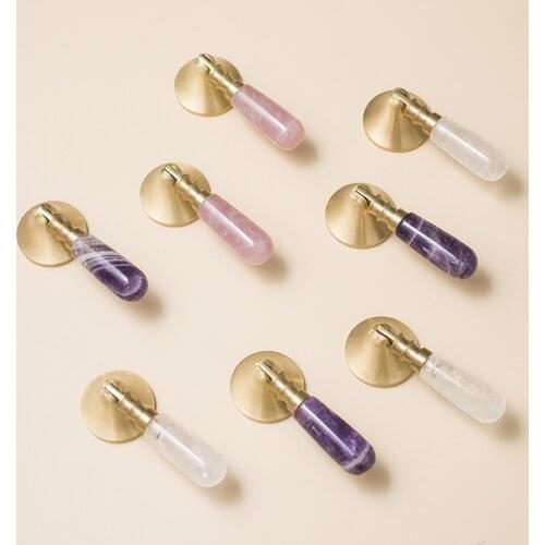 Pink Crystal Furniture Handle Hardware With Screws Brass Handles for Cabinet and Drawer White Wardrobe Pulls Closet Door Knobs