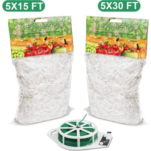 Mesh 5X15/30 FT Polyester Net Loofah Netting For Morning Glory Vine Flowers Garden Plants Climbing Net Cucumber Vine Grow Holder