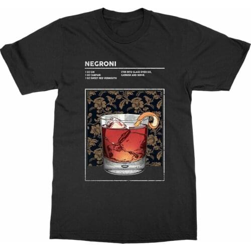 Mixed Drink Cocktail Negroni Liquor T-Shirt Happy Hour Bartender Summer Cotton Short Sleeve O-Neck Mens T Shirt New S-3XL