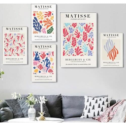 Vintage Matisse Body Line Leaf Abstract Nordic Posters And Prints Wall Art Canvas Painting Wall Pictures For Living Room Decor