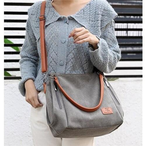 Large Capacity Women Shoulder Bag Canvas Casual School Travel Bags Fashion Ladies Shopping Totes Bags