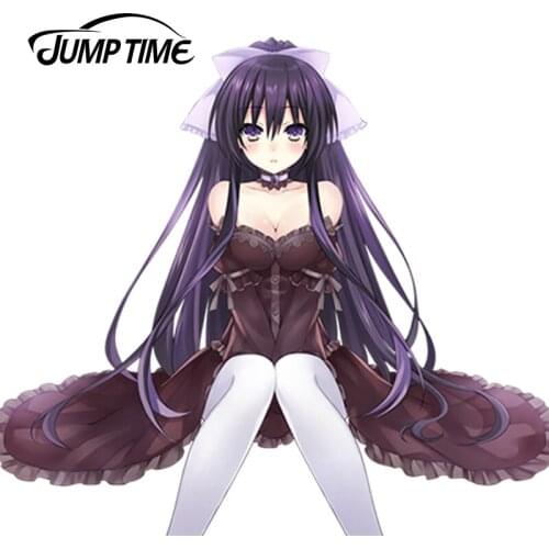 JumpTime 13cm x 11.1cm 3D Sexy Girl Anime Yatogami Tohka Vinyl Wrap Sexy Beauty Car Decal Sticker Racing Waterproof
