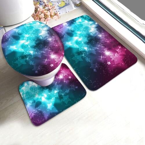 Stars Ornament Flashing Stars Bathroom Antiskid Padthree piece floor mat set