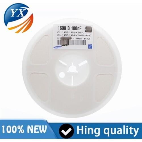 100PCS 0603 Chip Capacitor 50V 100nF (104) ± 10% material: X7R CL10B104KB8NNNC 4K /Full Set Price Excellent