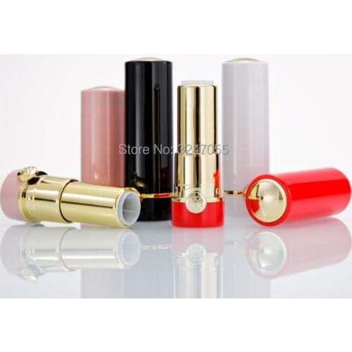 12.1mm Plastic Pink/Black/Red/White Elegant Empty Lipstick Tube, Round Beauty Makeup Lip Rouge Container,Lip Balm Storage Bottle