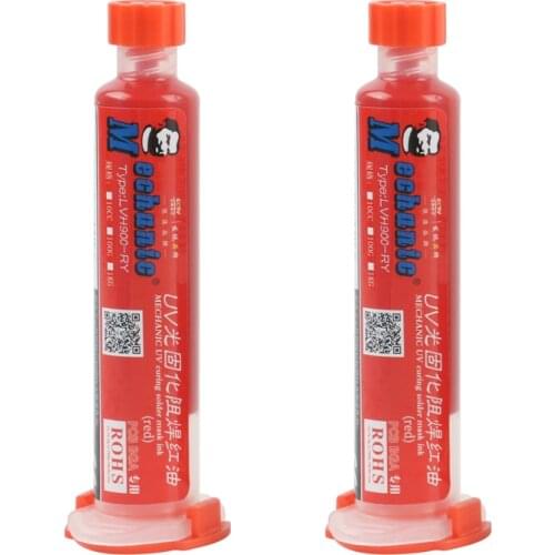 2pcs MECHANIC UV Curing Solder Mask Ink BGA For PCB PAINT PREVENT CORROSIVE ARCING Soldering Paste Flux 6 Color Choose