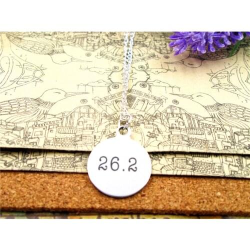 3pcs/lot Fashion stainless steel necklace "26.2 Miles Fitness Marathon" Pendant necklace Jewelry Gift more style for choosing