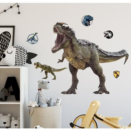 3D Dinosaur Wall Stickers Kids Room Boy Bedroom Decor Cartoon Animal 3D Murals DIY Children Room Decoration Aesthetic
