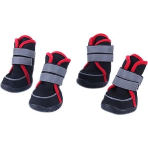 4pcs Pet Dog Shoes Anti-slip Pet Boots Warm Reflective Paw Protector Dog Shoes For All SeasonsDogs Labrador Husky Dog accessory