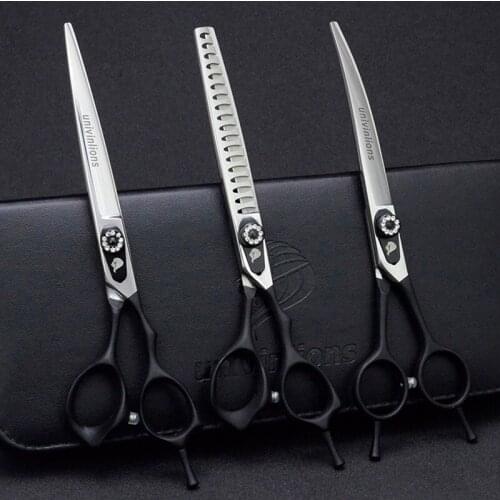 7" Pet Straight & Thinning & Down Curved Scissors Pet Dog Gromming Scissors Kit Cutting Shears Thinning Scissors for Dog Cat