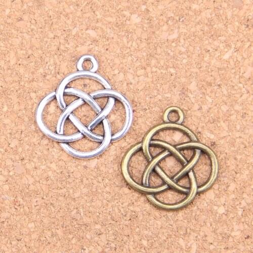 76pcs Charms chinese knot 22x20mm Antique Pendants,Vintage Tibetan Silver Jewelry,DIY for bracelet necklace