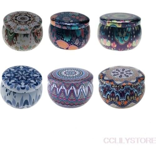 1Pieces Scented Candles With Flowers Tin Can Fragrance Scented Candle Natural Soy Wax