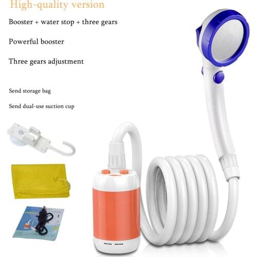 Camping Shower Handheld Outdoor Showerhead Traveling Camper Car Shower with Pump Bathing Camper Hiking Showerhead Pump Sprayer