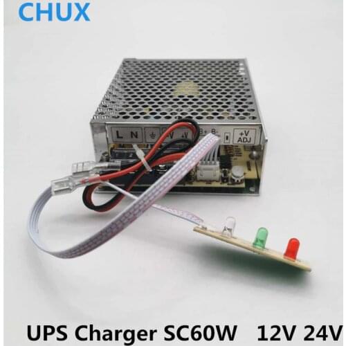 CHUX UPS Switching Mode Power supply 12v 24v 60w SC60W external connector UPS function Charge LED power supplies