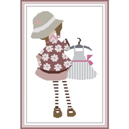 Joy Sunday Cross Stitc My Dress Cotton Thread Painting 11&14CT DIY Needleworkset Handmade Gift And Home Decor Embroidery Kits