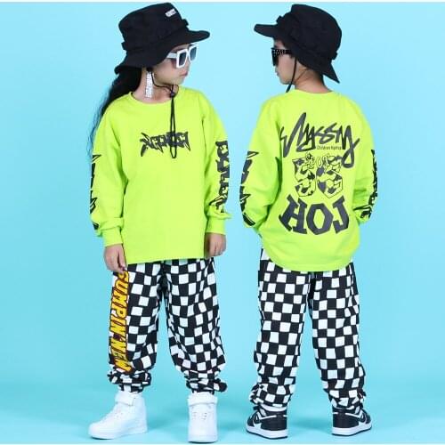 Hip Hop Costumes Boys Loose Street Dance Clothes Girls Hiphop Dancing Jazz Outfit ChildrenS Modern Performance Wear DNV12831