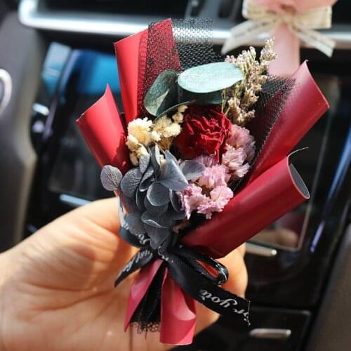 Creative Car Air Freshener Dry Flower Small Fresh Auto Conditioning Fragrance Clip Car Air Outlet Perfume Decoration Ornaments
