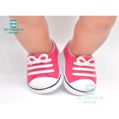 Doll shoes for new born doll accessories and 45cm American doll fashion red Rubber sports shoes