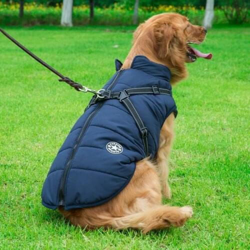 3XL 4XL Big Size Waterproof Dog Coat Thicken Soft Large Dog Jacket Reflective Webbing Safety Walking Winter Dog Clothes