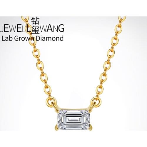 Lab grown diamond EMERALD necklace