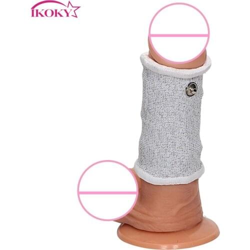 IKOKY Electric Shock Electro Stimulation Medical Sex Toys for Men Cock Ring Therapy Massager Male Masturbation Penis Ring