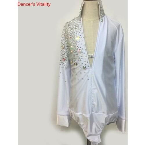 2018 Custom Made New Arrival Man Ballroom Dance Tops Latin Shirts Men Dance Shirt Jazz/Waltz/Tango Dancewear Men Latin Dance