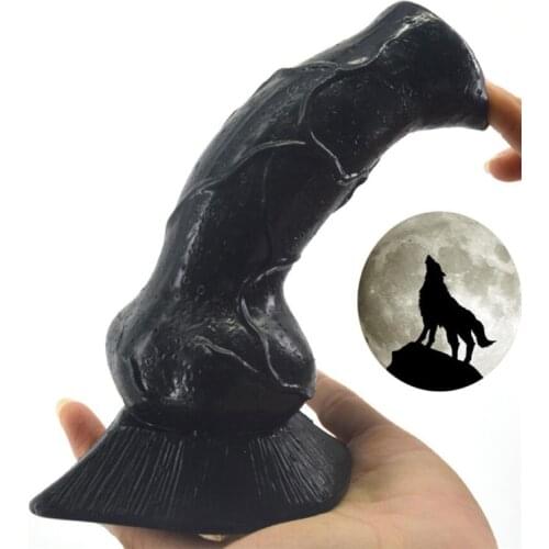 Dog wolf animal giant root Soft Liquid Silicone Realistic Male Artificial Penis Huge Dildo Suction Cup O-ring Penis Sex Toy