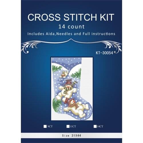 Oneroom Snow birds christmas sock Embroidery Crafts Needlework 14CT Unprinted Arts Cross Stitch Kits DMC DIY Quality 29