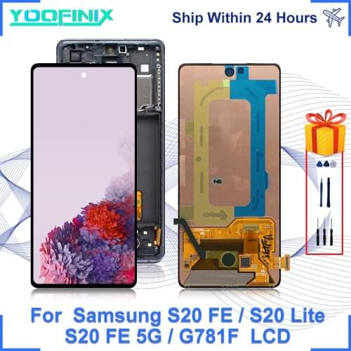 Original For Samsung Galaxy S20 FE 5G LCD Touch Screen Digitizer Replacement Parts For S20 Lite G780F G780 LCD Display S20 FE 4G