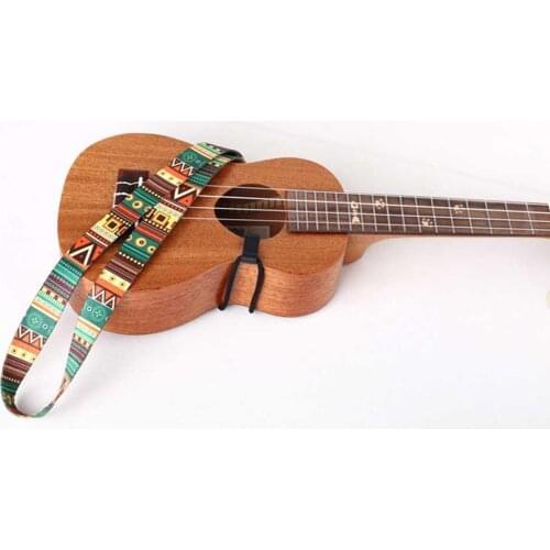 Ethnic Style Ukulele Strap Belt Adjustable Nylon Clip Sling With Hook Ribbon Durable Little Guitar Musical Instrument Accessory