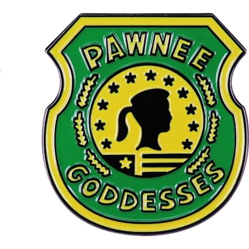 RuPauls Drag Race Pawnee Goddesses Enamel Pin Green With Yellow Brooch Girl Head Badge The stars Jewelry