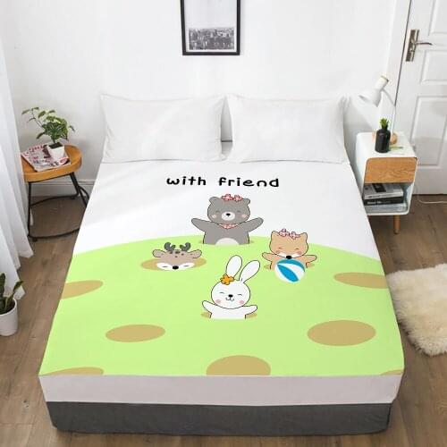 Animal Cartoon Kids Elastic fitted sheet bed sheet With An Elastic Band Mattress Cover Bed cover for children baby friend