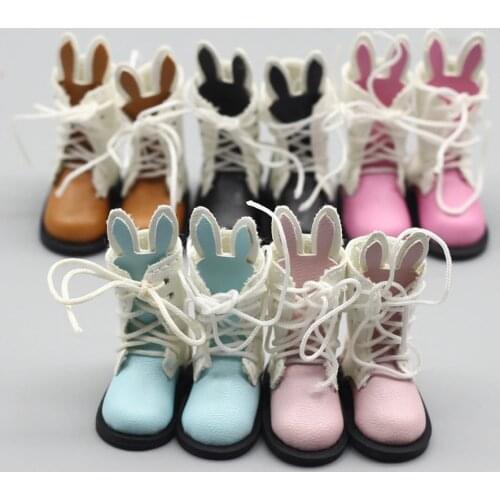1pair Cute rabbit boots for blyth doll 1/6 30cm doll shoes for bjd gift toy
