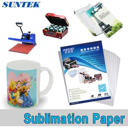 100PCS A4 size blank DIY heat transfer sublimation paper, mug/plastic/T-shirts, EPSON inkjet printer available