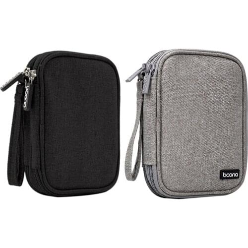 BOONA Portable Hard Disk Storage Bag Double-Layer Multi-Function Storage Box Suitable for Power Bank, Data Cable, Charger