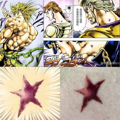 6pc JoJo Bizarre Adventure Joestar Family Genetic Birthmark Tattoo Stickers DIO Kujo Jotaro Cosplay Prop