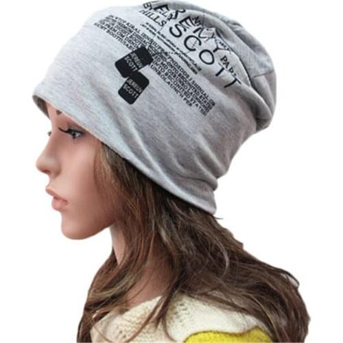 Tilapia fashion brand skullies letter print adjustable unisex beanies autumn winter casual hat