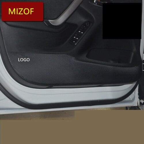 Carbon Fibre Interior 4 Doors Panel Anti-Kick Protective Sticker For Citroen Elysee C4 C3-XR C4L CAB308