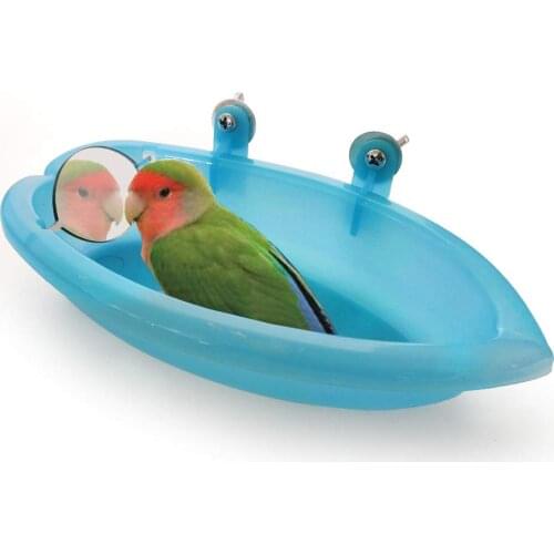 Bird Bath with Mirror Portable Bathroom Parrot Bathing Tub Shower Bathtub for Parakeet Cockatiel Conure Budgie