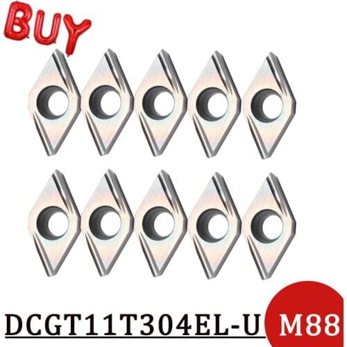 High Quality DCGT11T304EL U M88 Carbide Inserts Internal Turning Tool Blades CNC Lathe Cutter Tools use for Stainless steel