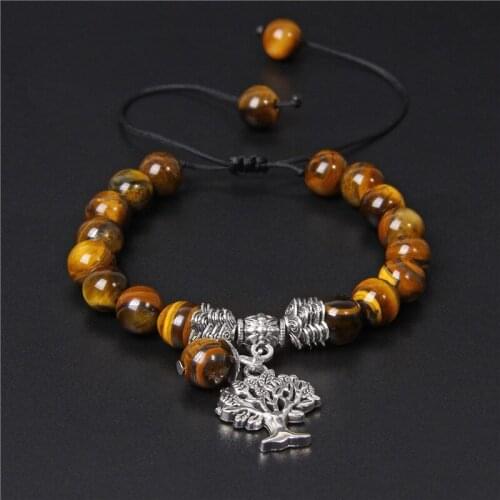 Bracelet female natural amethyst tree of life pendant bracelet lucky quartz stone gemstone bracelet jewelry