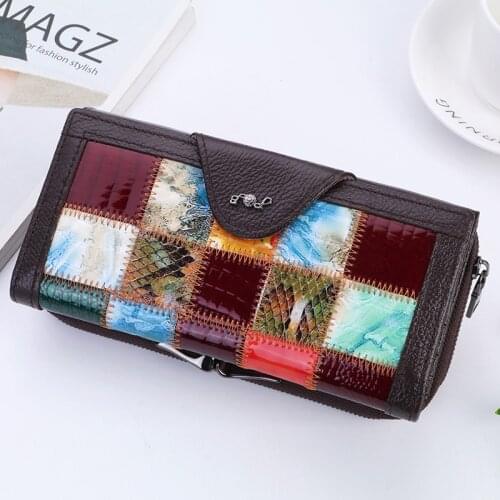 Women Genuine Leather Wallet Luxury Female Clutch Womens Wallets and Purses Phone Money Bags Ladies Card Holder Cion Purses
