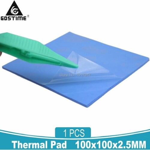 1 pieces set 100X100x2.5MM 2.5MM Thickness IC Chip GPU White Silicone Conductive Compounds Thermal Pad